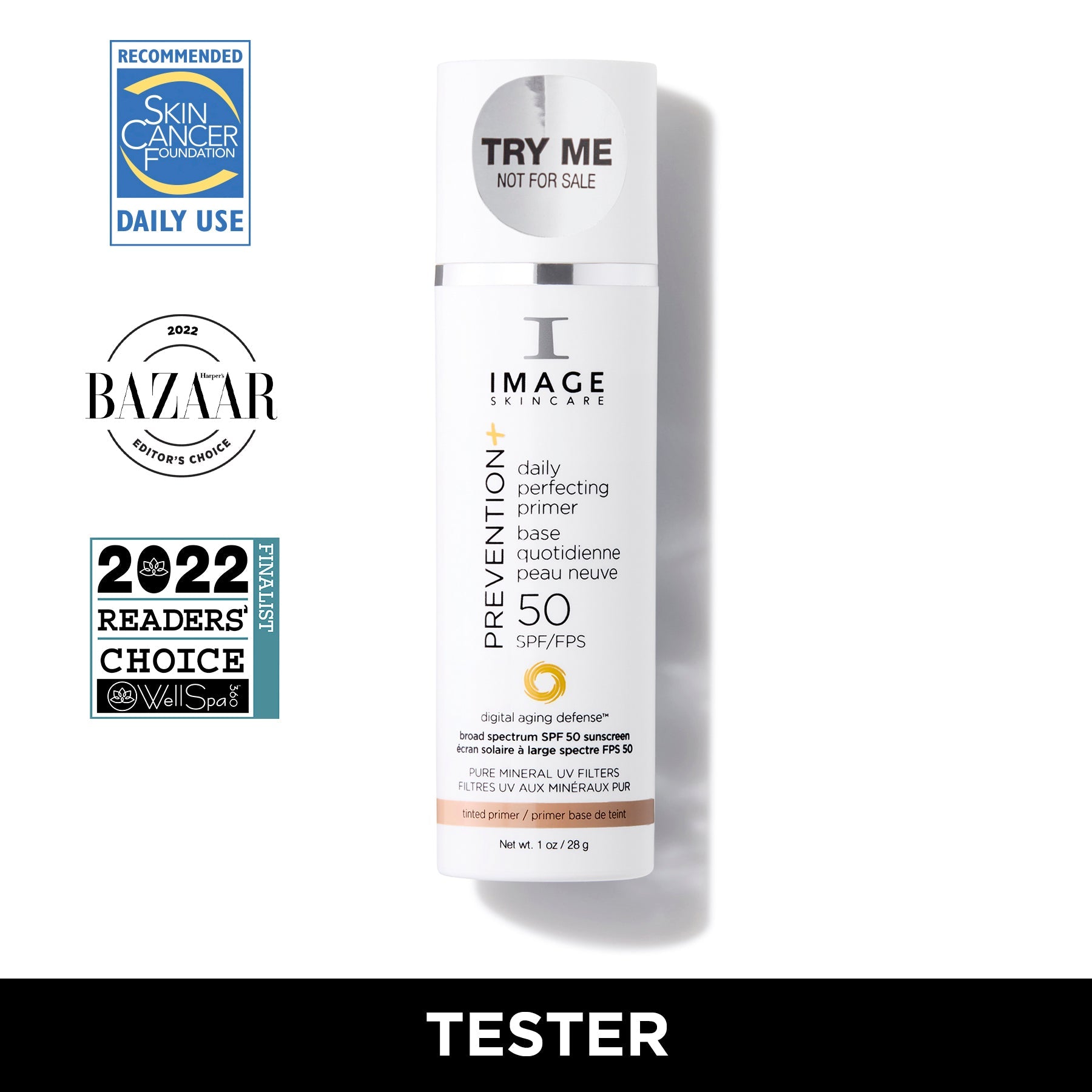 PREVENTION® tester daily perfecting primer SPF 50
