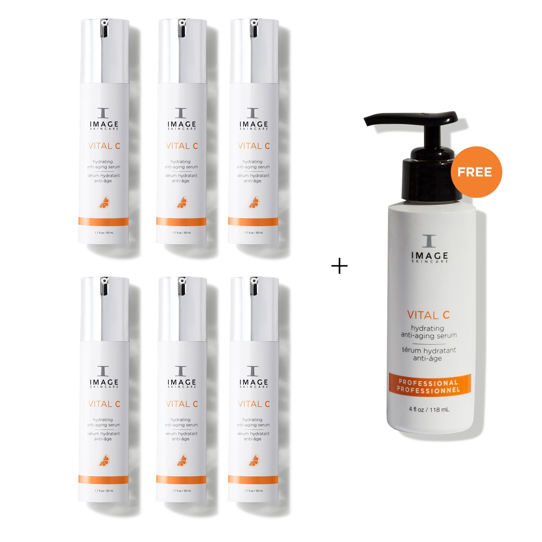 Buy 6 Retail get the Pro Size free - VITAL C hydrating anti-aging serum