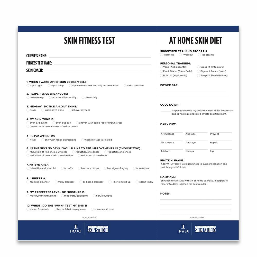 SKIN STUDIO Fitness test card/prescription pad (20 sheets)